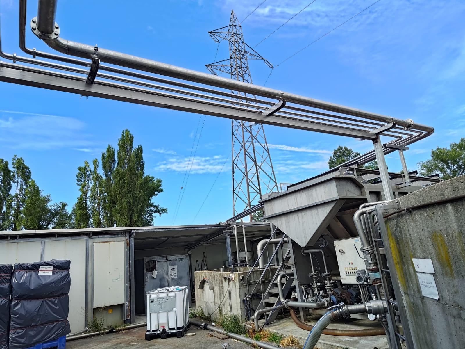 Impianto inox con passerelle e supporti